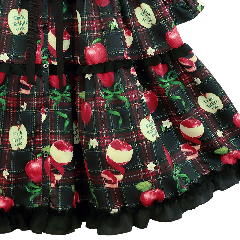 タータンRibbonAppleドレス(Tartan Ribbon Apple long dress)