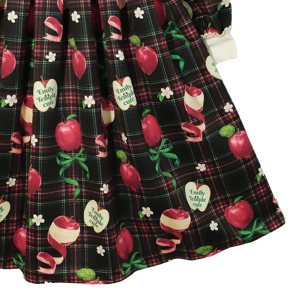タータンRibbonAppleワンピース (Tartan Ribbon Apple dress)