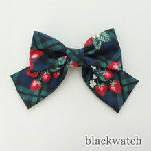 画像をギャラリービューアに読み込む, Strawberry Tartan バレッタ(Strawberry Tartan ribbon hair accessory)