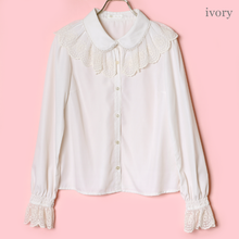 画像をギャラリービューアに読み込む, Melodyレース長袖ブラウス
