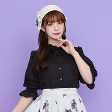 画像をギャラリービューアに読み込む, スタンドカラートーションレースブラウス