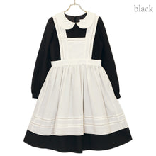 画像をギャラリービューアに読み込む, アリスエプロン長袖膝丈ワンピース