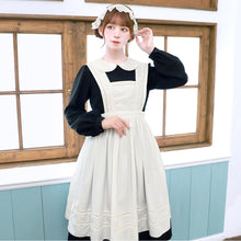 画像をギャラリービューアに読み込む, アリスエプロン長袖ミディ丈ワンピース