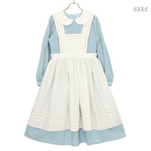 画像をギャラリービューアに読み込む, アリスエプロン長袖ミディ丈ワンピース