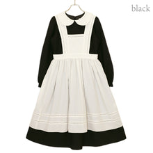 画像をギャラリービューアに読み込む, アリスエプロン長袖ミディ丈ワンピース