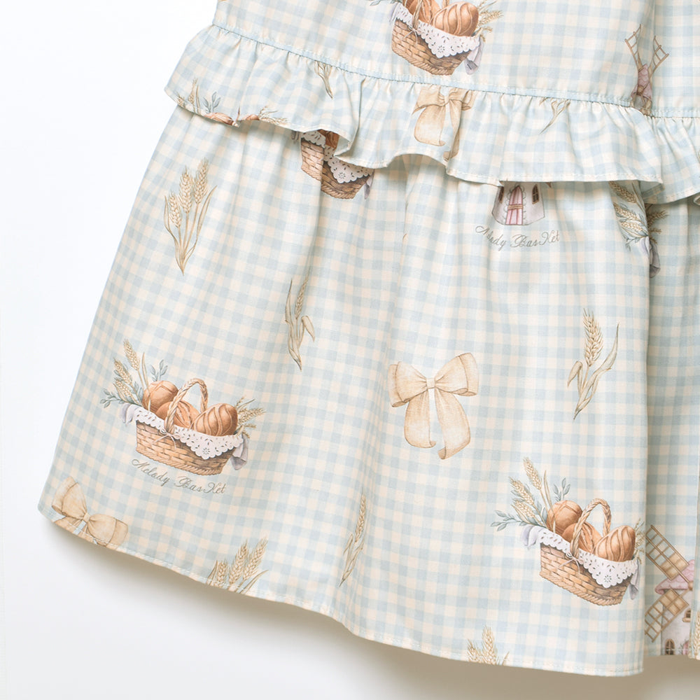 Wheat field swaying in the breeze front button dress