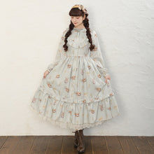 画像をギャラリービューアに読み込む, そよ風に揺れる麦畑のフロントボタンワンピース