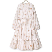 画像をギャラリービューアに読み込む, そよ風に揺れる麦畑のフロントボタンワンピース