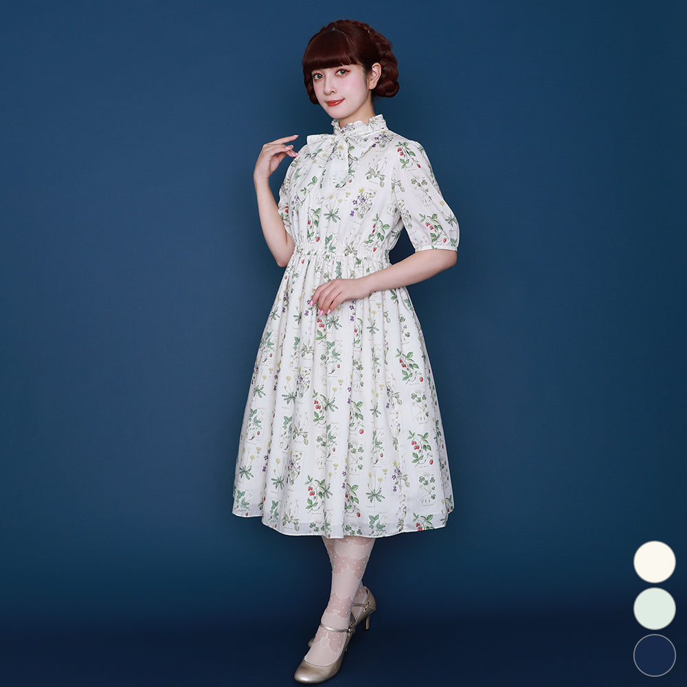 植物図鑑フロントボタンワンピースメロディバスケットロリータ