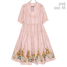 画像をギャラリービューアに読み込む, Flower Teddy bearフロントボタンワンピース