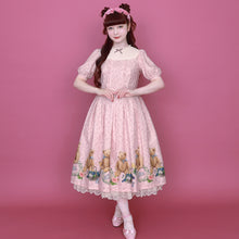 画像をギャラリービューアに読み込む, Flower Teddy bearチュールヨークワンピース