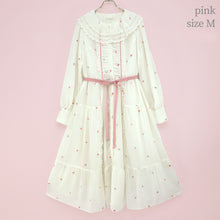 画像をギャラリービューアに読み込む, Petit rose刺繍フロントボタンワンピース