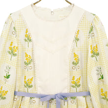 Load image into Gallery viewer, Mimosa and gingham check switching dress