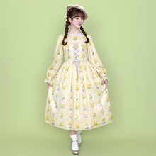 画像をギャラリービューアに読み込む, ミモザとギンガムチェックの編み下げワンピース