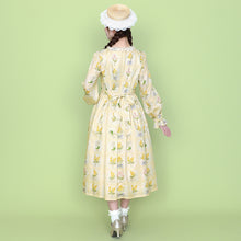 画像をギャラリービューアに読み込む, ミモザとギンガムチェックの編み下げワンピース