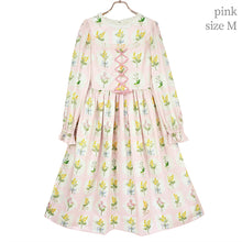 画像をギャラリービューアに読み込む, ミモザとギンガムチェックの編み下げワンピース