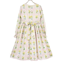 画像をギャラリービューアに読み込む, ミモザとギンガムチェックの編み下げワンピース