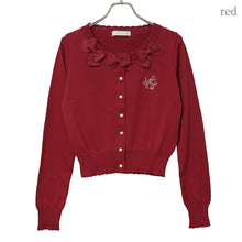 画像をギャラリービューアに読み込む, トリプルリボン コットンニットカーディガン