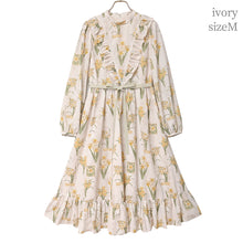 画像をギャラリービューアに読み込む, 野に咲く水仙のVラインワンピース