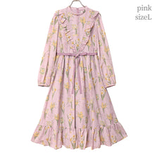 画像をギャラリービューアに読み込む, 野に咲く水仙のVラインワンピース