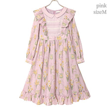 画像をギャラリービューアに読み込む, 野に咲く水仙のフラットカラーワンピース