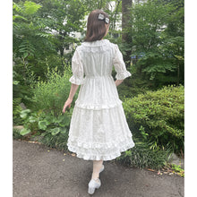 画像をギャラリービューアに読み込む, ラティスブーケ刺繍 レースカラーワンピース