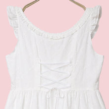 画像をギャラリービューアに読み込む, ラティスブーケ刺繍 フロントボタンジャンパースカート