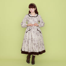 画像をギャラリービューアに読み込む, Flower newspaperシャツワンピース