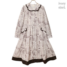 画像をギャラリービューアに読み込む, Flower newspaperシャツワンピース