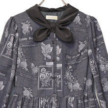 画像をギャラリービューアに読み込む, Flower newspaperスカーフカラーワンピース