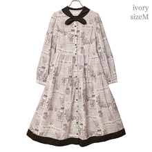 画像をギャラリービューアに読み込む, Flower newspaperスカーフカラーワンピース