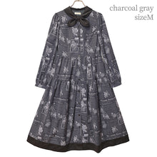 画像をギャラリービューアに読み込む, Flower newspaperスカーフカラーワンピース