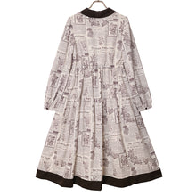 画像をギャラリービューアに読み込む, Flower newspaperスカーフカラーワンピース