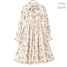 画像をギャラリービューアに読み込む, 植物図鑑ボウタイ長袖ワンピース