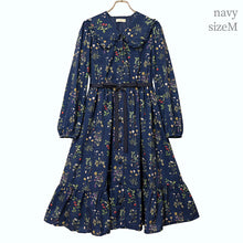 画像をギャラリービューアに読み込む, 植物図鑑フロントボタン長袖ワンピース