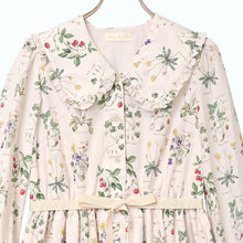 画像をギャラリービューアに読み込む, 植物図鑑フロントボタン長袖ワンピース