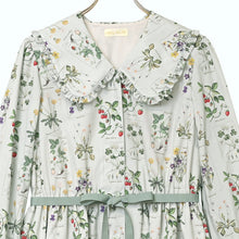 画像をギャラリービューアに読み込む, 植物図鑑フロントボタン長袖ワンピース