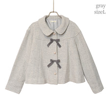 画像をギャラリービューアに読み込む, リボンパール ヘリンボーンショートコート