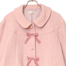 画像をギャラリービューアに読み込む, リボンパール ヘリンボーンショートコート