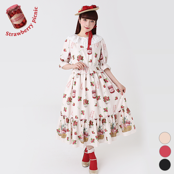 Strawberry picnicティアードフリルワンピース – fraisier on-line