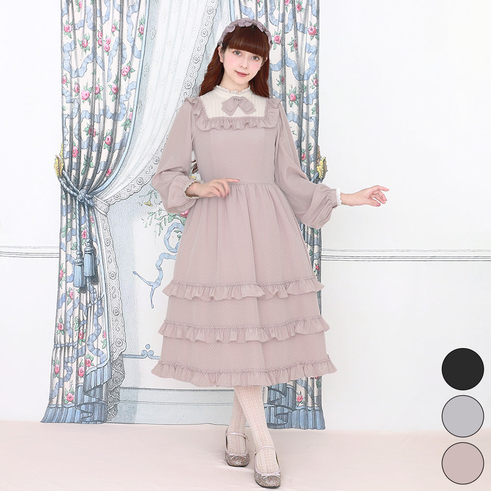 青木美沙子Shiny dot dress メロディバスケット - ロングワンピース