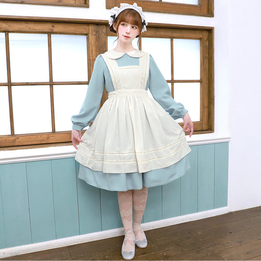 Melody BasKet「アリスエプロン長袖膝丈ワンピース」「アリスエプロン長袖ミディ丈ワンピース」発売!!