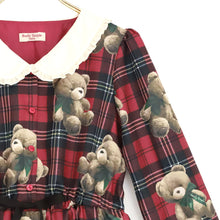 画像をギャラリービューアに読み込む, Teddy Bear Tartanワンピース (Teddy Bear Tartan dress)
