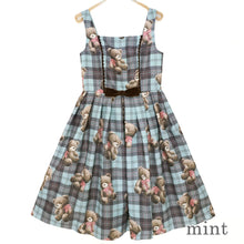 画像をギャラリービューアに読み込む, Teddy Bear Tartanノースリーブワンピース (Teddy Bear Tartan sleeveless dress)
