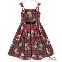 画像をギャラリービューアに読み込む, Teddy Bear Tartanノースリーブワンピース (Teddy Bear Tartan sleeveless dress)
