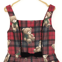 画像をギャラリービューアに読み込む, Teddy Bear Tartanノースリーブワンピース (Teddy Bear Tartan sleeveless dress)
