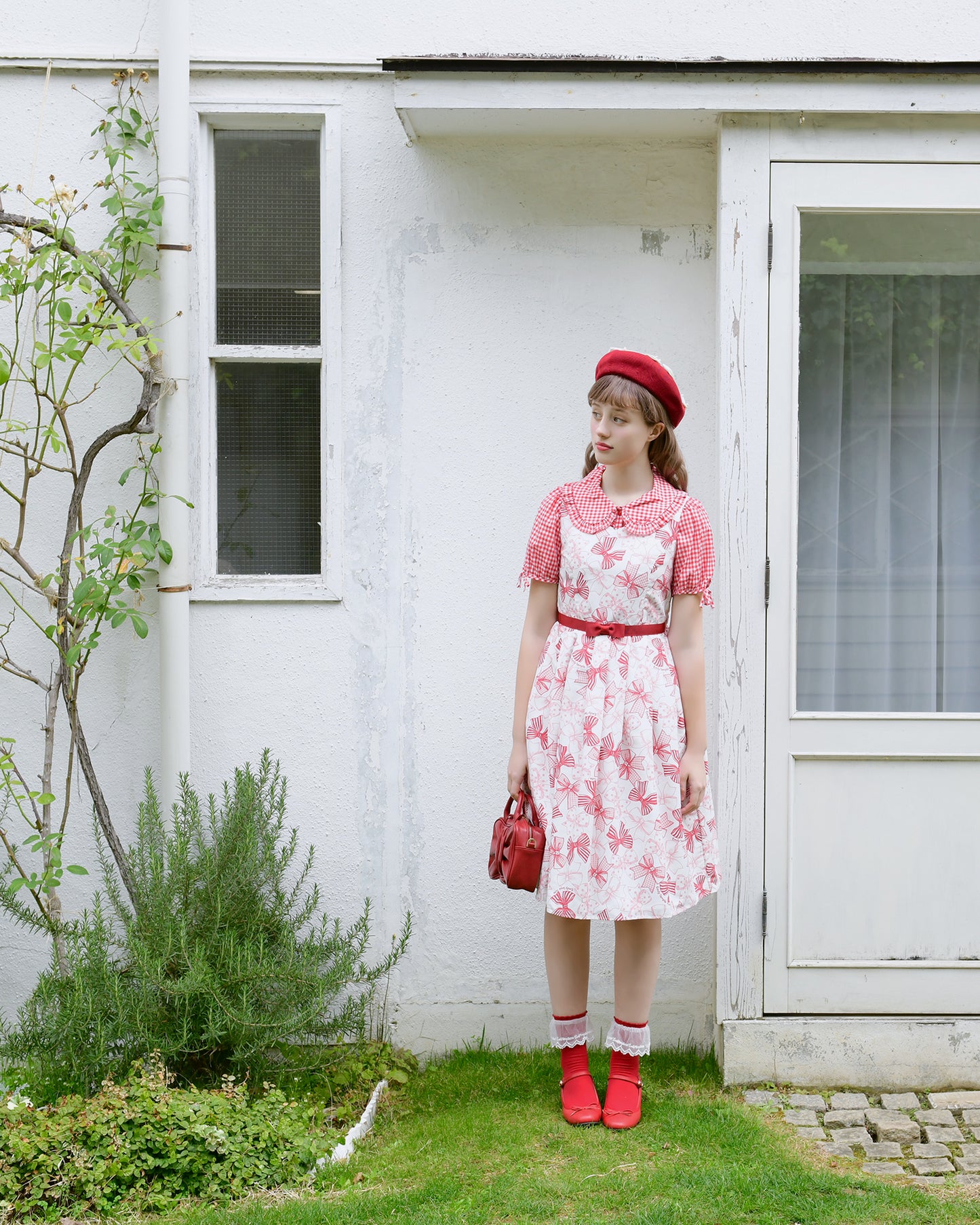 Ribbon Sketchノースリーブワンピース (Ribbon Sketch sleeveless dress)【POP UP】
