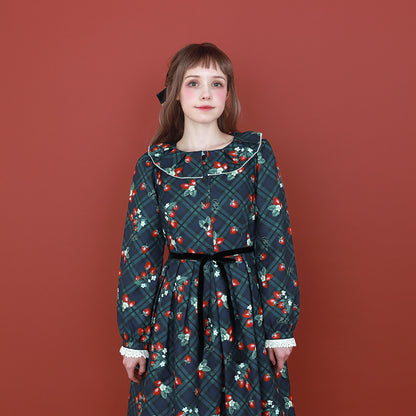 Strawberry Tartan ワンピース (Strawberry tartan dress)