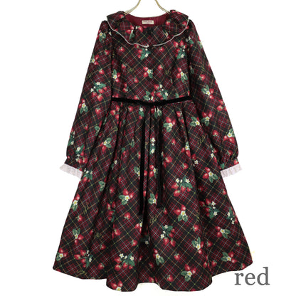 Strawberry Tartan ワンピース (Strawberry tartan dress)