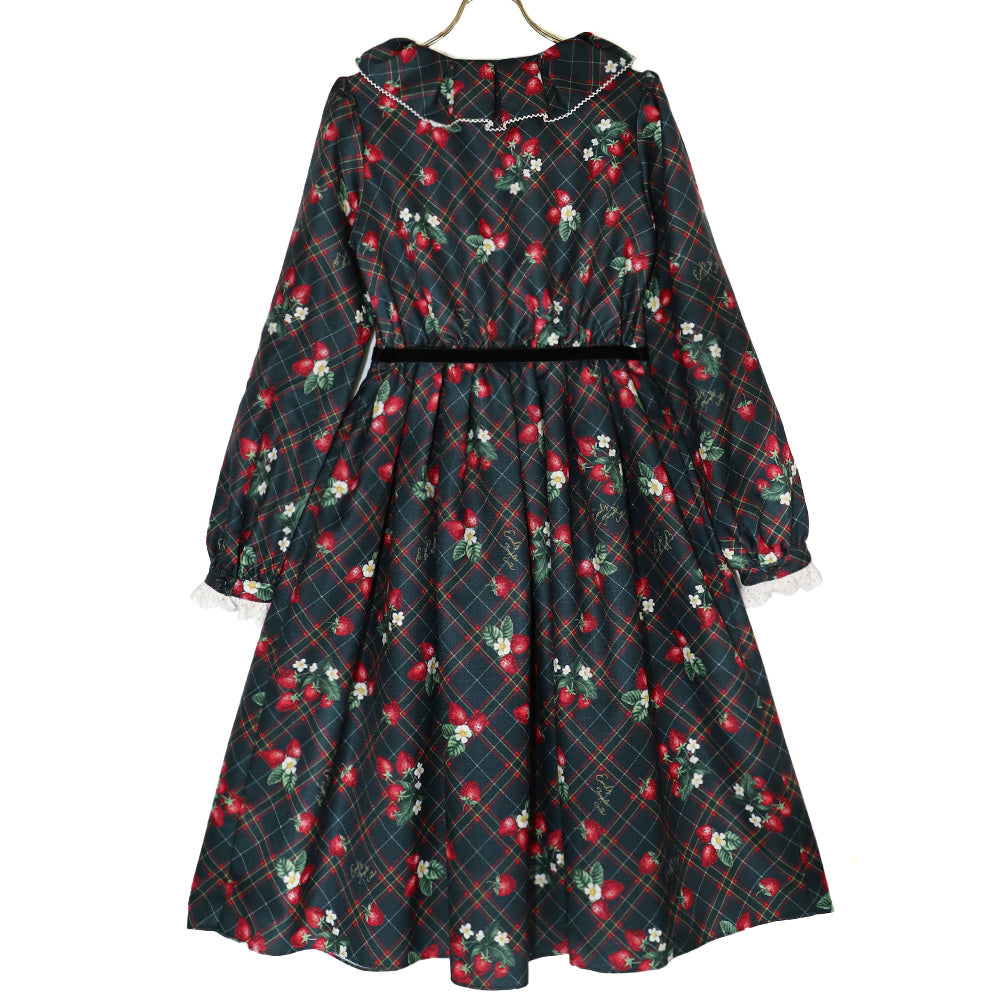 Strawberry Tartan ワンピース (Strawberry tartan dress)